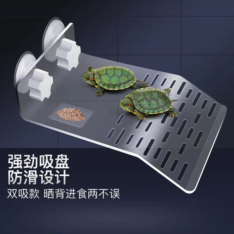 乌龟晒台爬台乌龟爬梯双层楼梯悬浮式深水浅水透明休息晒台带食槽