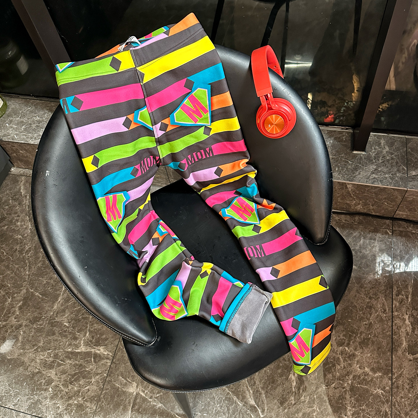 条纹花色打底裤女外穿欧美新款弹力彩色印花瑜伽裤高腰加绒紧身裤