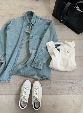 LACH小红书热搜档口首波秋季新款单口袋牛仔百搭休闲宽松衬衫上衣