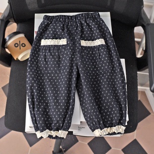 女童休闲裤子春秋款2026新款洋气宝宝灯笼裤春季时髦炸街婴儿长裤