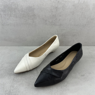 处理2025秋季 浅口牛皮女单鞋 新款 气质通勤低跟小皮鞋 真皮女鞋 断码