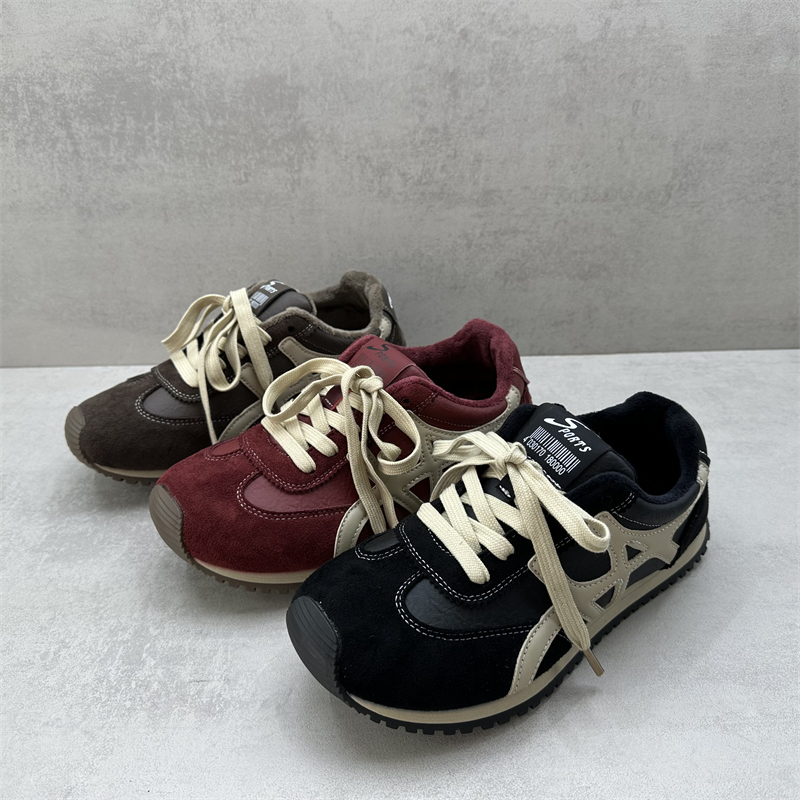 断码处理平底加绒保暖德训鞋女鞋