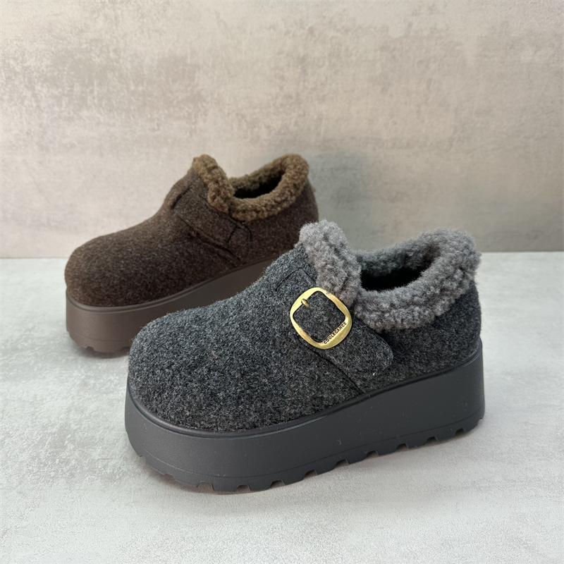断码女款增高加绒勃肯一脚蹬棉鞋