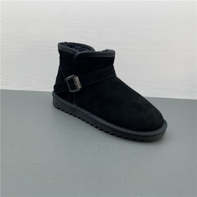 断码处理2021秋冬新款真皮男士雪地靴磨砂皮加绒保暖短筒休闲棉靴