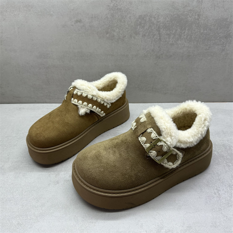 2025冬季新款增高加绒厚底勃肯鞋