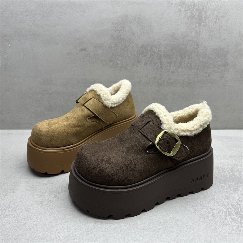 2025冬季新款增高厚底加绒勃肯鞋