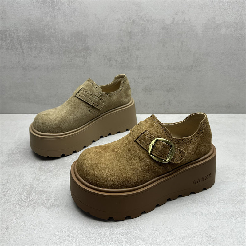 撤柜处理断码女鞋2026春款勃肯鞋增高厚底一脚蹬圆头复古风懒人鞋