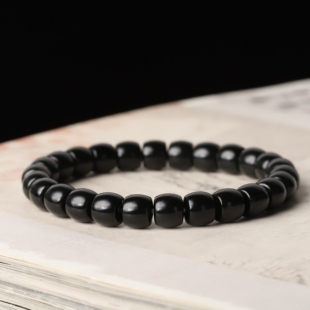 在售 22.6克新疆和田玉黑青籽料手串苏工手链油润细腻配饰搭配