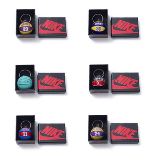 篮球迷礼品公牛迷你钥匙扣骑士雷霆勇士 湖人背包挂件礼盒装情侣