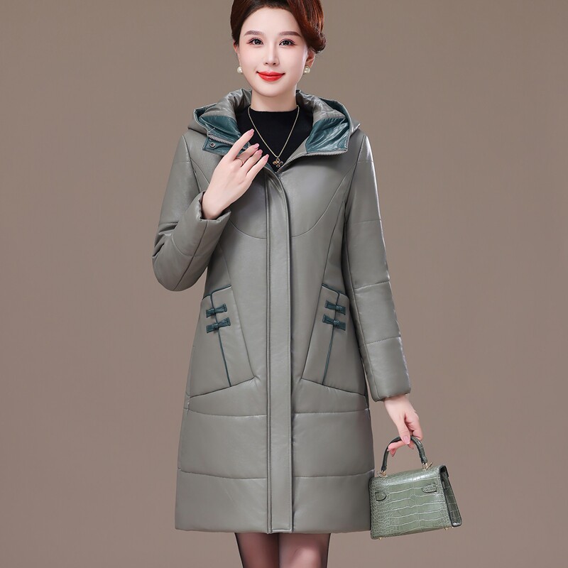 2025新款中老年人女装皮衣棉服冬季加厚妈妈装中式民族风保暖外套