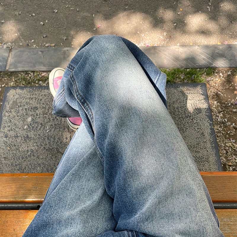 直筒牛仔裤女夏季款胖妹妹mm高腰宽松显瘦阔腿长裤梨形身材裤子潮