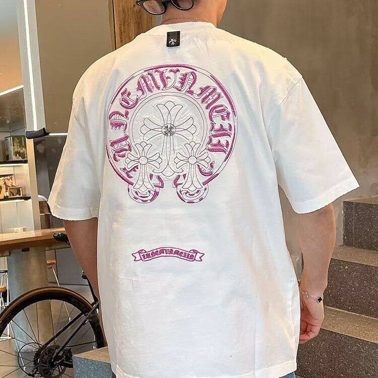 潮牌春季男女马蹄梵文十字架贴布刺绣长袖袖T恤卫衣宽松百搭情侣