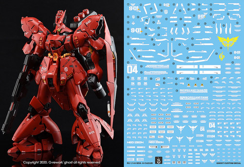 现货特价 炎水贴 GHOST RG 1/144 沙扎比 卡沙 SAZABI 荧光超高清
