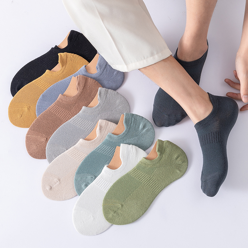 船袜男士春夏季纯棉防臭吸汗男短袜硅胶防滑不掉跟低帮短袜套百搭