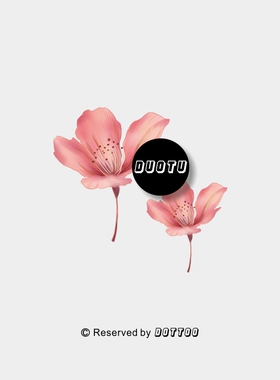 哆图日式脚踝防水持久花朵纹身贴