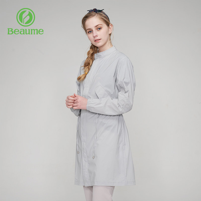 Beaume长款皮肤衣女轻薄透气夏遮阳外套收腰显瘦户外徒步风衣上衣