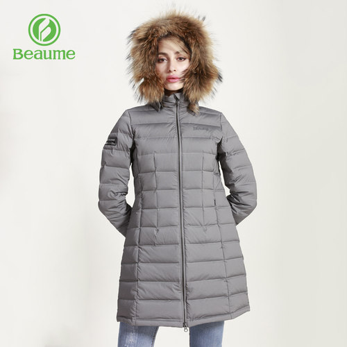Beaume中长款羽绒服女款80白鸭绒