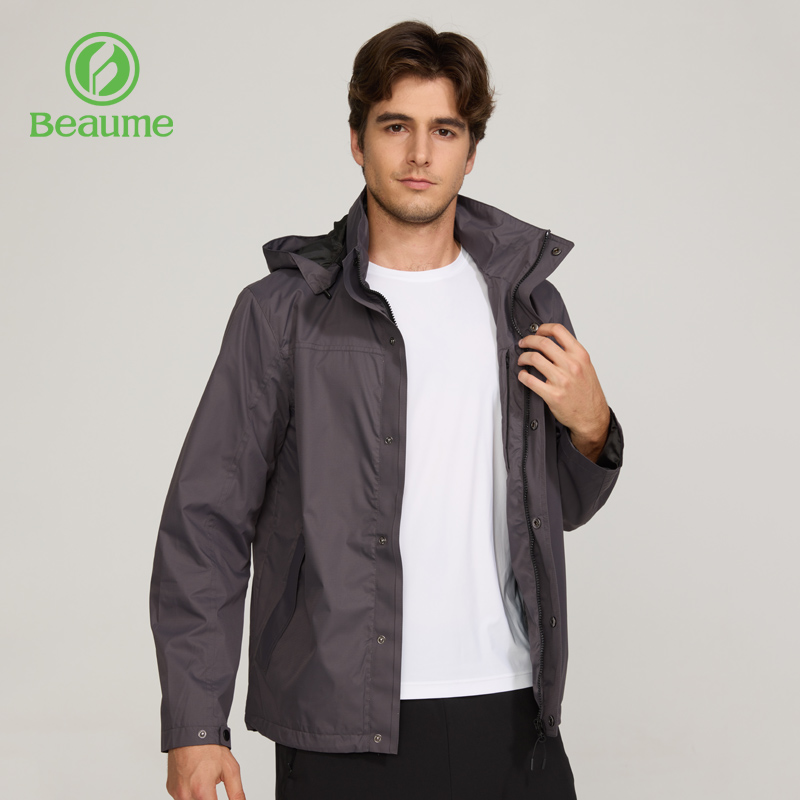 Beaume休闲夹克男连帽可拆卸外套