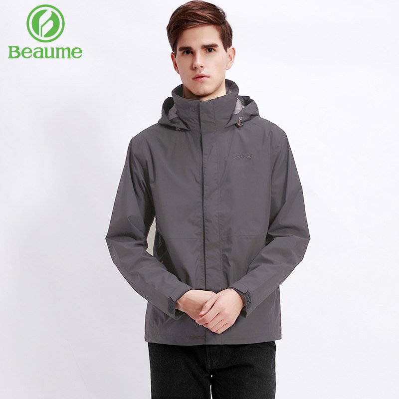宝美户外休闲夹克防风防泼水连帽运动外套透气长袖上衣登山服春秋