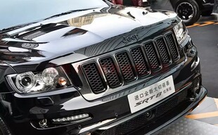 16年吉普大切诺基中网亮圈升级SRT8蜂窝内网黑中网圈改装 件