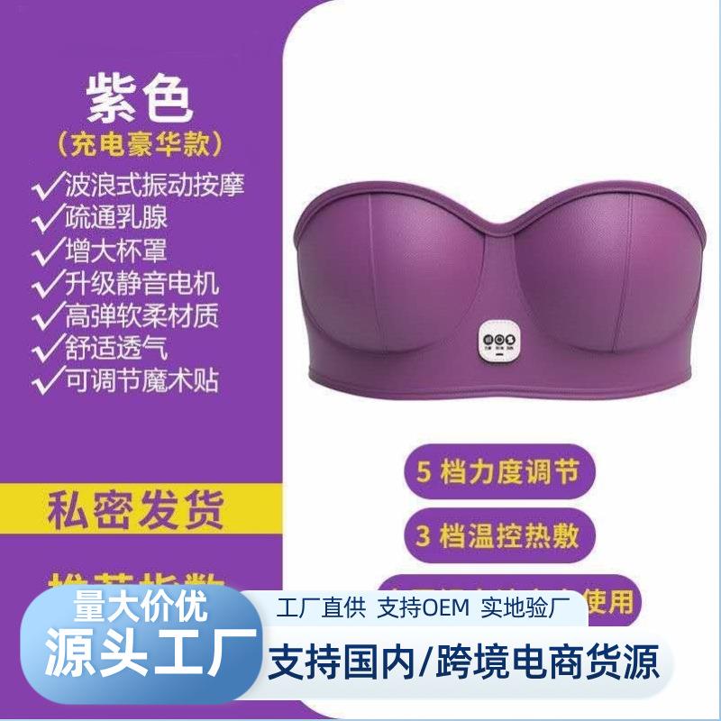 跨境丰胸仪器胸部按摩器揉捏热敷震动按摩胸部增大电动家用美胸宝
