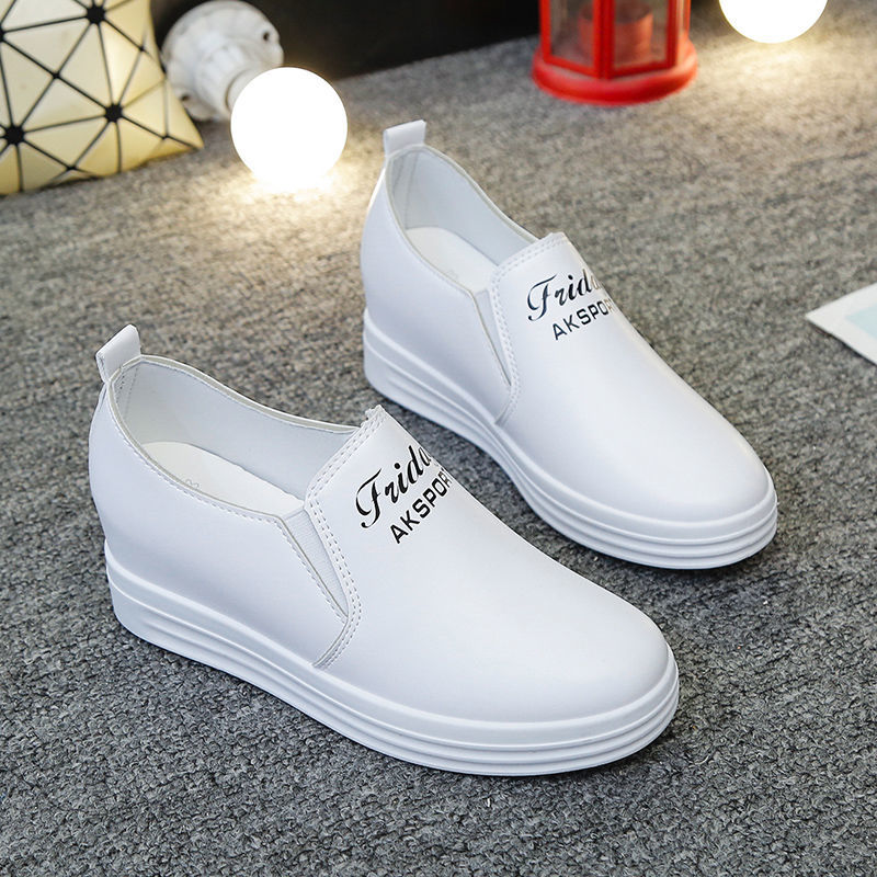 春季新款小白鞋厚底坡跟休闲