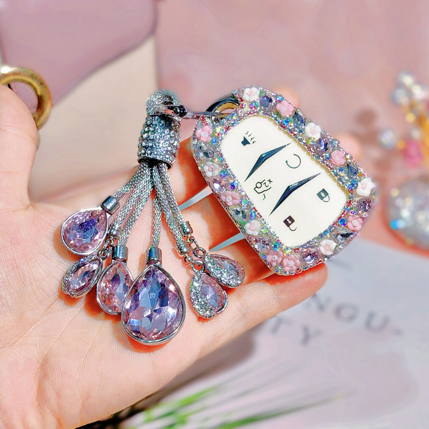 专用于凯迪拉克钥匙套XT5 CT5 XT4 XTS ATSL CT6 XT6 CT4镶钻女款