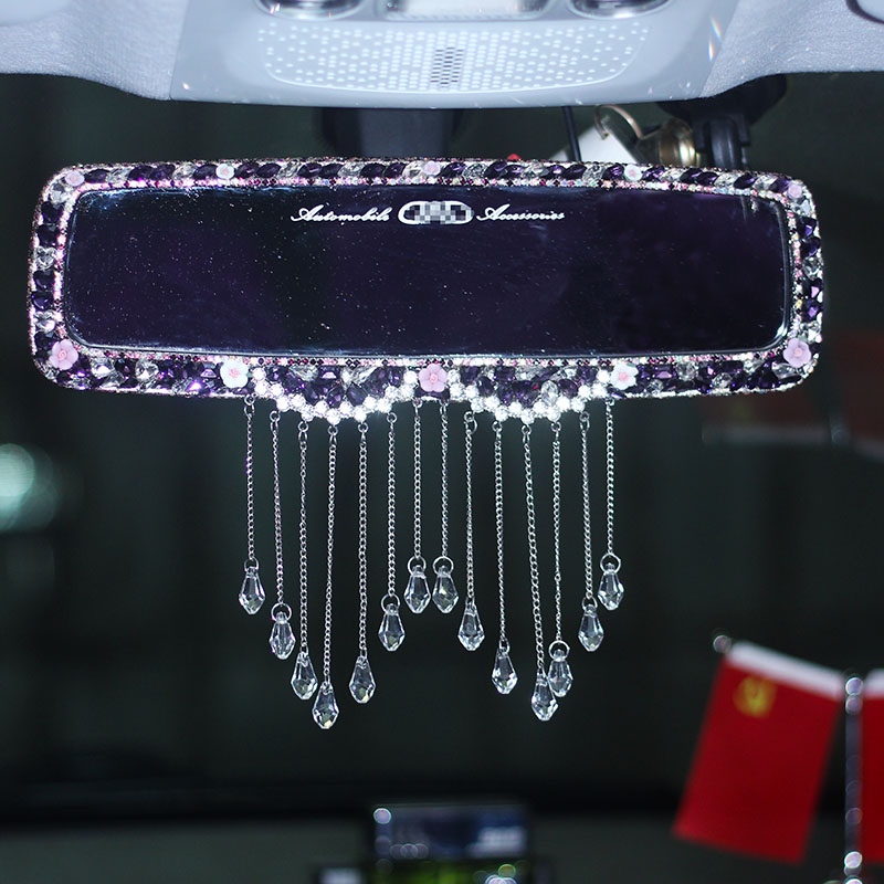 汽车后视镜装饰套可爱镶钻女士车载后视镜套车内倒车镜装饰品挂件
