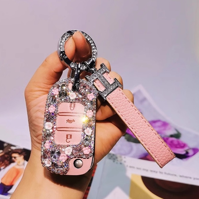 专用长安CS75折叠钥匙套CS15 cs35悦翔奔奔逸动汽车钥匙包扣女钻