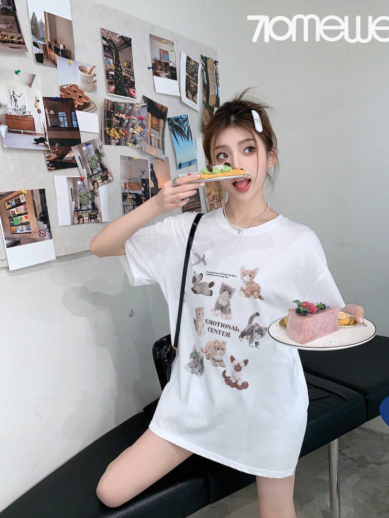官方授权动物印花宽松蝴蝶结纯棉