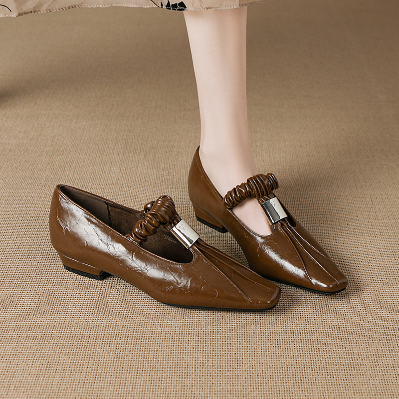 真皮法式绝美玛丽珍鞋女2025秋冬