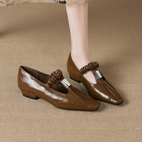 真皮法式绝美玛丽珍鞋女2025秋冬