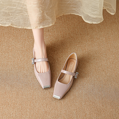 羊皮版法式小跟单鞋女浅口2025