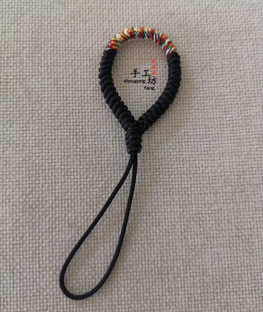 毅妈原创双拼色粗款纯手工编织九乘金刚结手机耳机挂绳指环扣多色