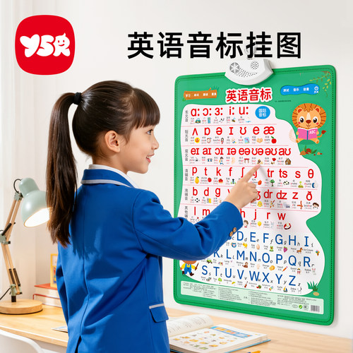 国际英语音标有声点读学习挂图48个自然拼读国际音标26个字母