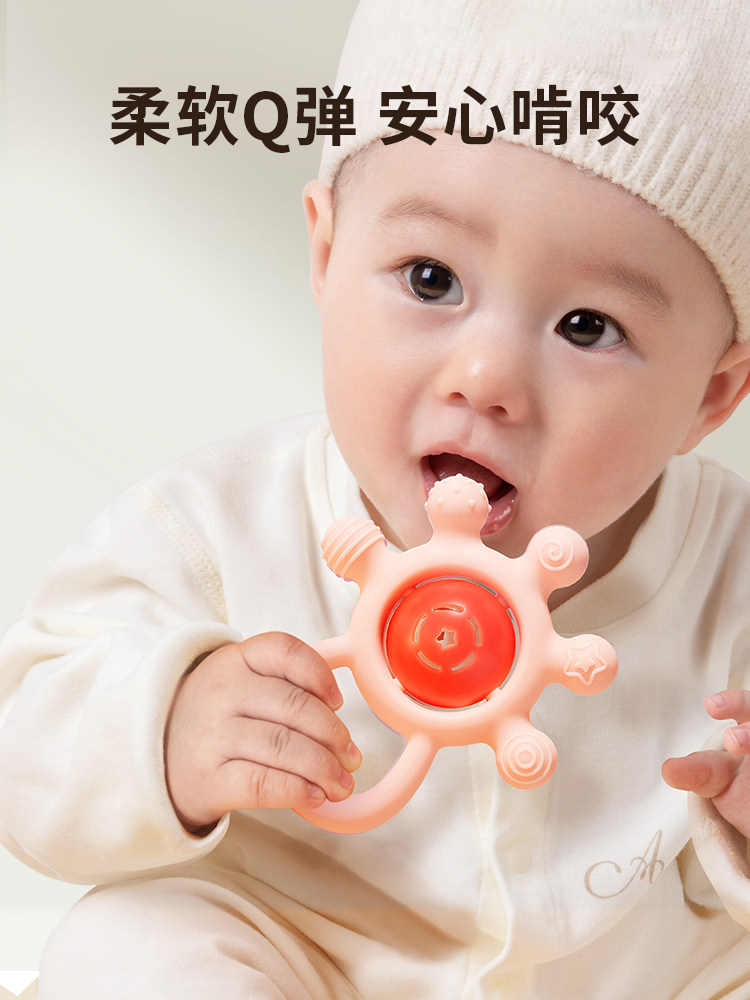 손 딸랑이  장난감 0-1 세  감금 도구  3-6 개월 된  교육 파악 훈련 TEETHER