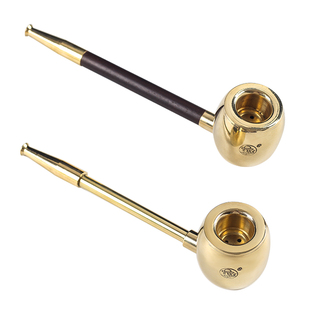 酷爷大力水手加厚铜烟斗直式老式旱烟袋锅子烟丝旱烟杆便携男士