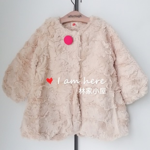 女童宝宝潮牌CC春秋冬款 c儿童装 仿皮草大衣毛毛外套 clan 韩版