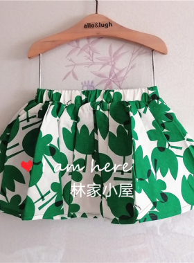 韩版云朵小雨伞moimoln儿童装夏款女童宝宝绿色篷篷半裙子