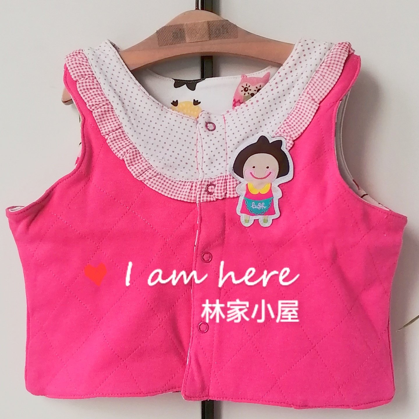 阿路和如allo lugh童装女童宝秋冬玫红夹薄棉双面两面穿背心马甲