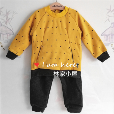 韩版男童宝宝加绒卫衣套装小雨伞