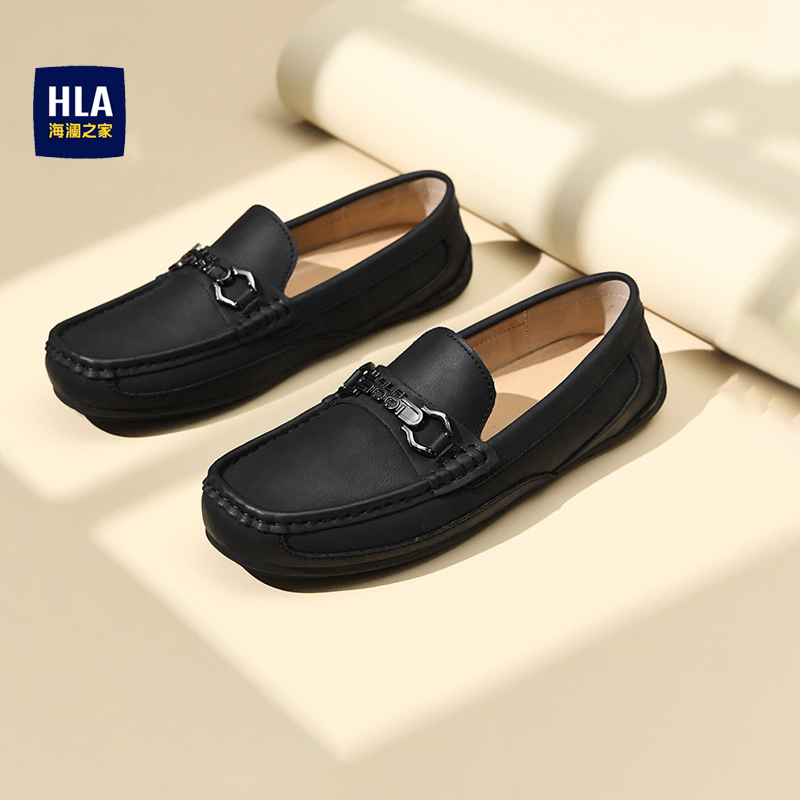 海澜之家休闲男鞋2026新款爸爸皮鞋男款乐福鞋一脚蹬软底鞋男士
