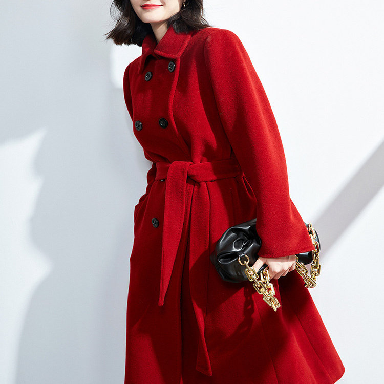 妖猪高级感羊绒大衣女秋冬2025新款小个子修身羊毛呢子加厚毛呢外