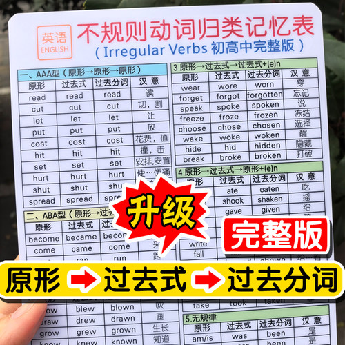 动词过去式过去分词表不规则动词