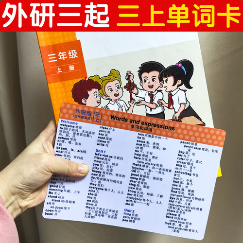 外研三起新课标课本同步单词卡片