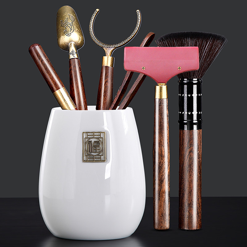 茶道六君子套装功夫茶具配件泡茶专用品大全茶夹茶筒镊子茶桌摆件