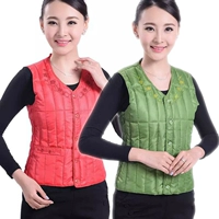 Phụ nữ trung niên mùa thu và mùa đông xuống áo vest cotton nữ ngắn tay áo trung niên áo mẹ nhỏ trở lại 22970 - Áo vest áo khoác gile nữ