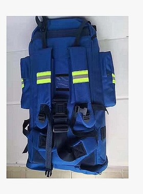 训练大容量钢架75L背包单兵战术背囊火焰蓝双肩19消防携行具防水