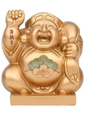 李居明2026年吉祥物九运招财进宝财神惠比寿招手财神客厅公司摆件