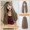 Classic temperament goddess long straight hair - honey tea linen